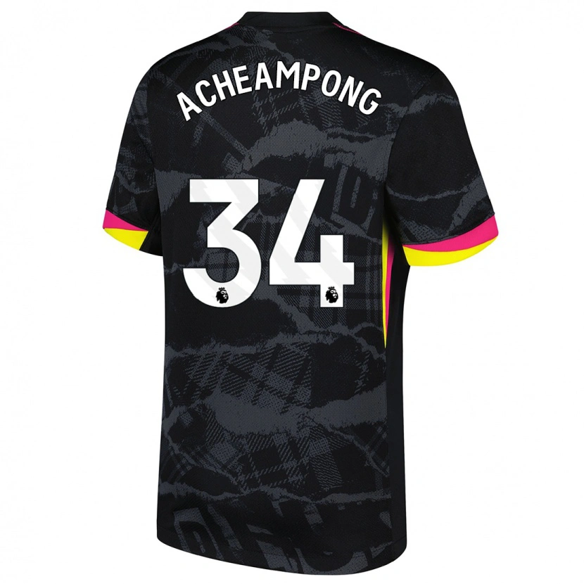 Danxenレディースジョシュ・アチャンポン#34ブラック ピンクサードユニフォームシャツ2024/25ジャージーユニフォーム