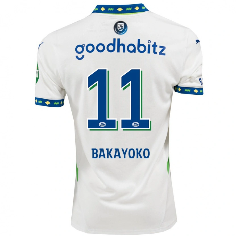 Danxenレディースヨハン・バカヨコ#11ホワイト ダークブルーサードユニフォームシャツ2024/25ジャージーユニフォーム