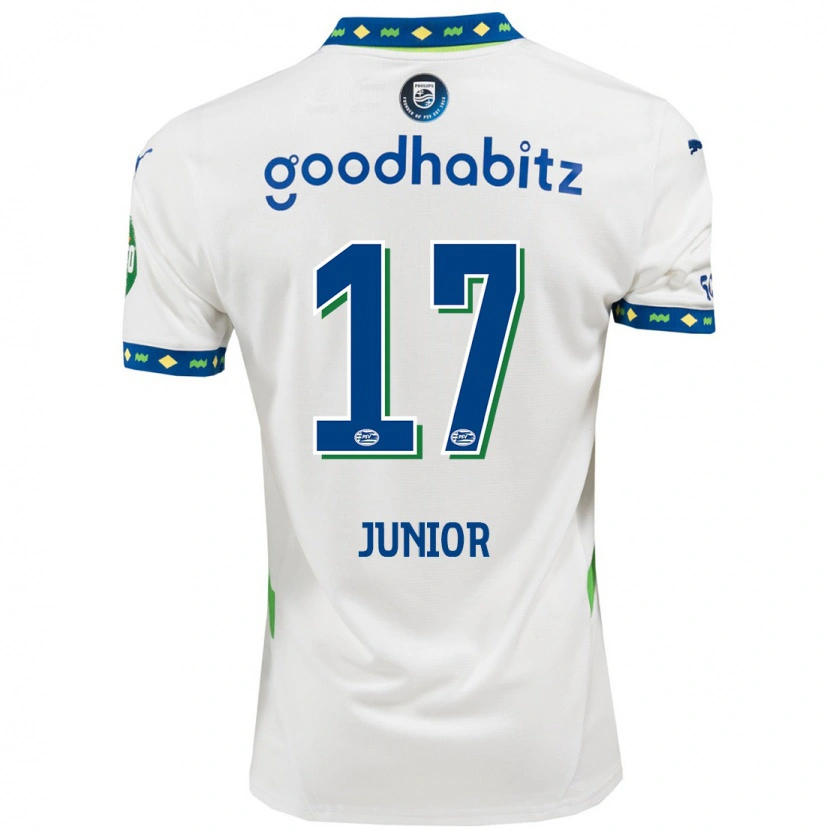 Danxenレディースマウロ・ジュニオール#17ホワイト ダークブルーサードユニフォームシャツ2024/25ジャージーユニフォーム
