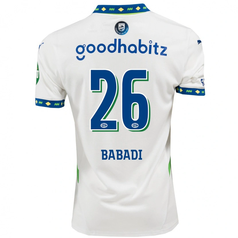 Danxenレディースイサーク・ババディ#26ホワイト ダークブルーサードユニフォームシャツ2024/25ジャージーユニフォーム