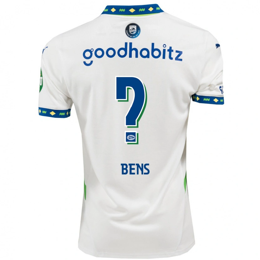 DanxenレディースTeun Bens#0ホワイト ダークブルーサードユニフォームシャツ2024/25ジャージーユニフォーム