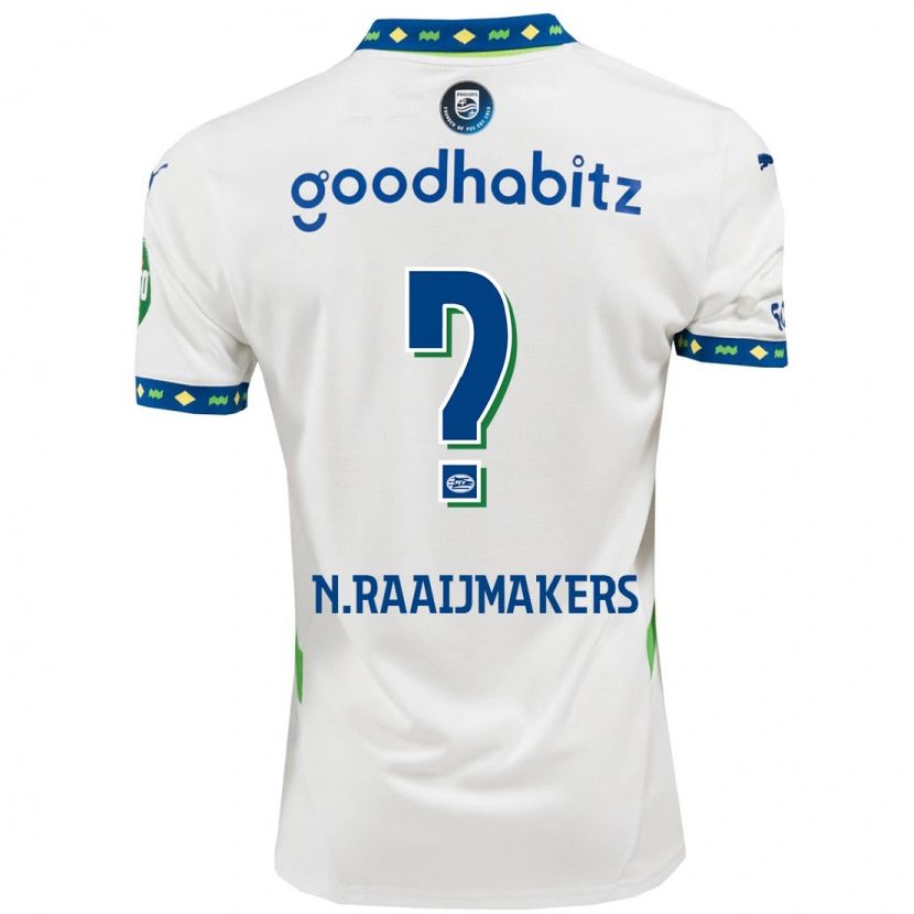 DanxenレディースNiels Raaijmakers#0ホワイト ダークブルーサードユニフォームシャツ2024/25ジャージーユニフォーム