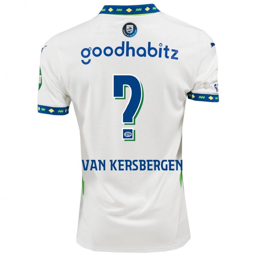 DanxenレディースSander Van Kersbergen#0ホワイト ダークブルーサードユニフォームシャツ2024/25ジャージーユニフォーム