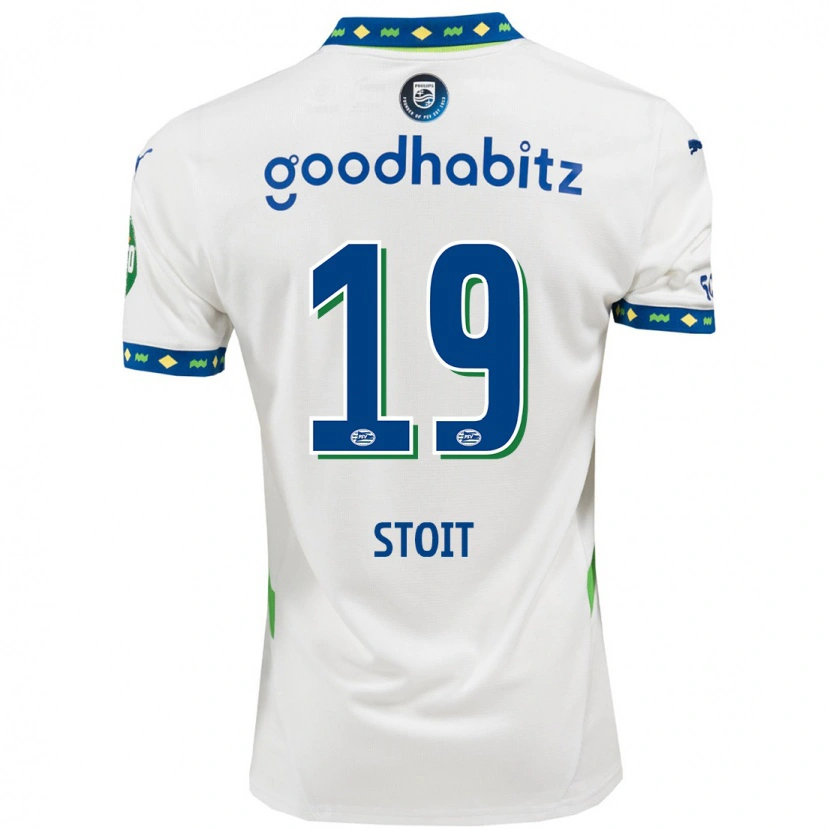 DanxenレディースFleur Stoit#19ホワイト ダークブルーサードユニフォームシャツ2024/25ジャージーユニフォーム