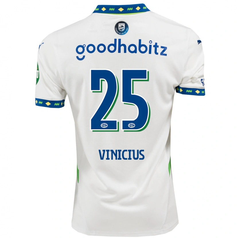Danxenレディースカルロス・ヴィニシウス#25ホワイト ダークブルーサードユニフォームシャツ2024/25ジャージーユニフォーム