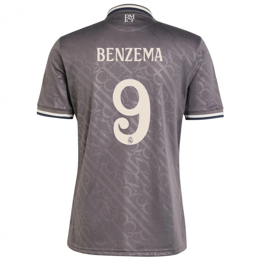 Danxenレディースカリム・ベンゼマ#9チャコールサードユニフォームシャツ2024/25ジャージーユニフォーム