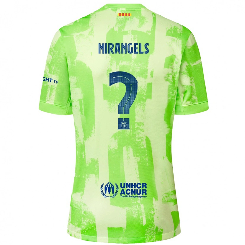DanxenレディースXavi Miràngels#0ライムサードユニフォームシャツ2024/25ジャージーユニフォーム