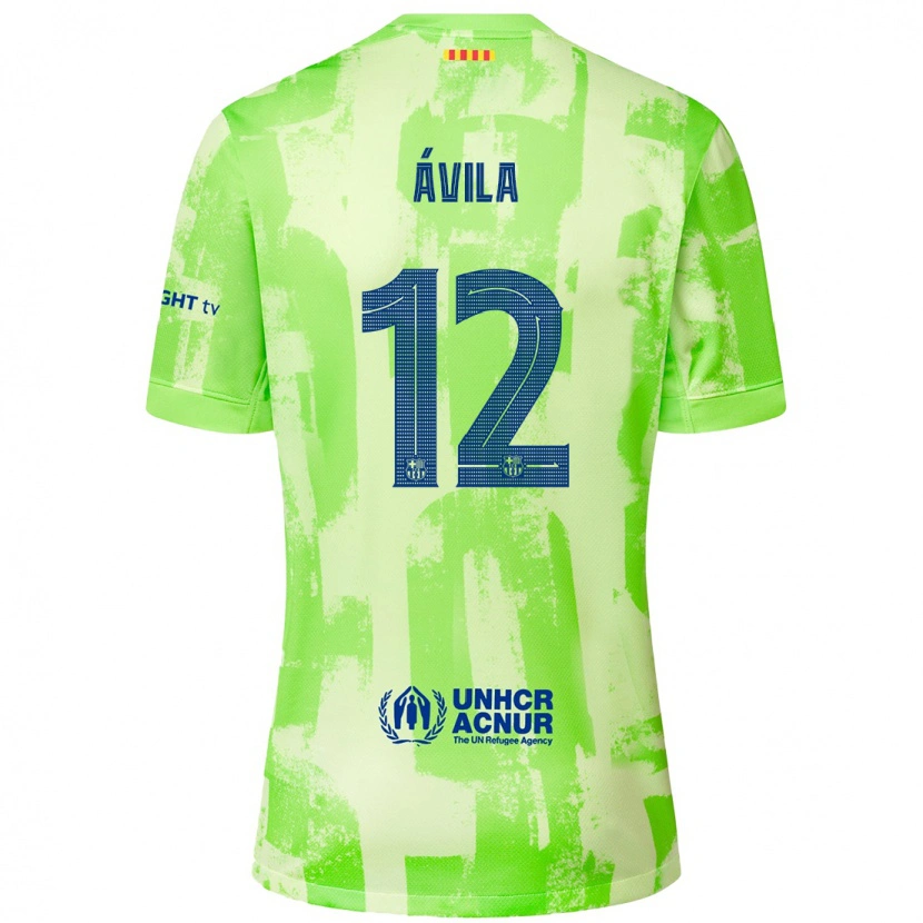 DanxenレディースDani Ávila#12ライムサードユニフォームシャツ2024/25ジャージーユニフォーム