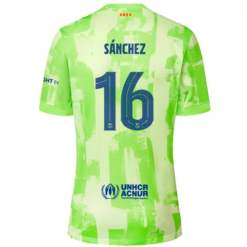 Danxenレディースエドゥ・サンチェス#16ライムサードユニフォームシャツ2024/25ジャージーユニフォーム
