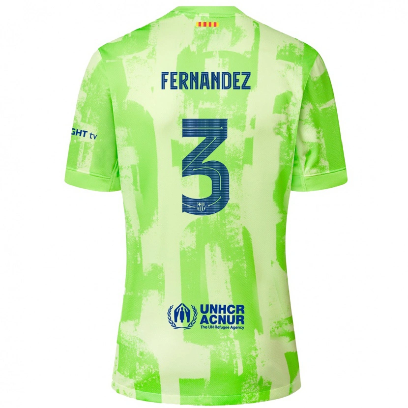 Danxenレディースジャナ・フェルナンデス#3ライムサードユニフォームシャツ2024/25ジャージーユニフォーム