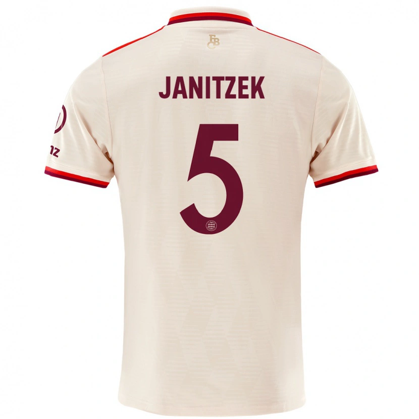 Danxenレディースジャスティン・ヤニツェク#5リネンサードユニフォームシャツ2024/25ジャージーユニフォーム