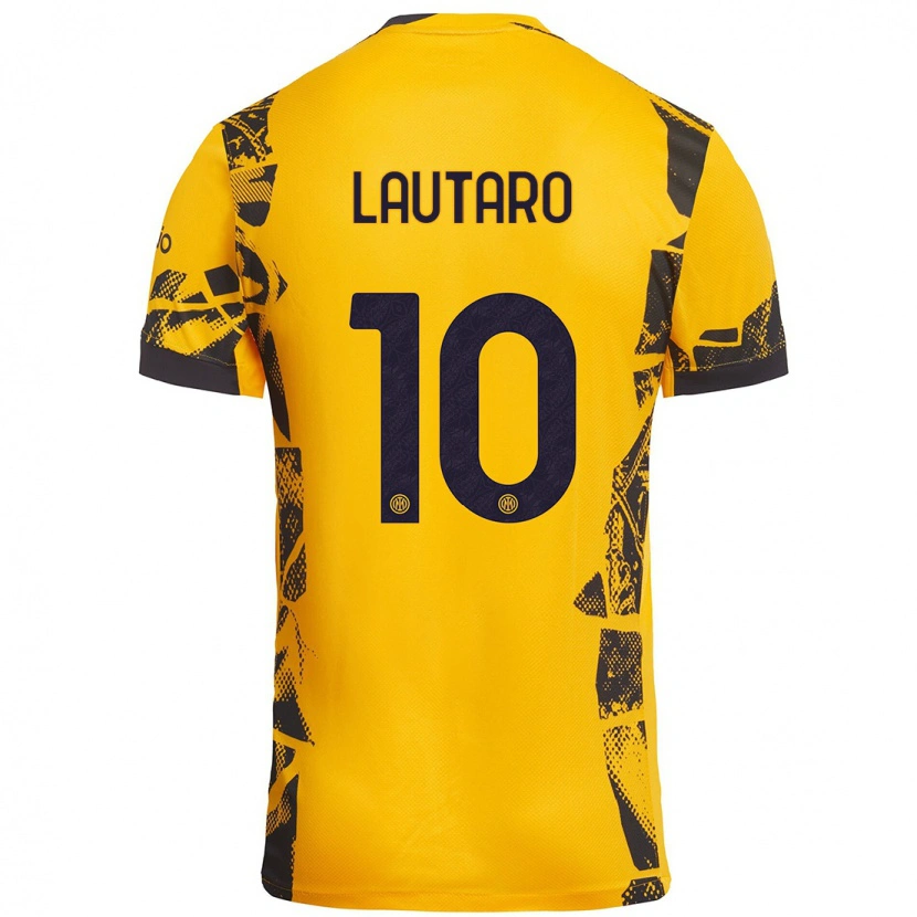 Danxenレディースラウタロ・マルティネス#10ゴールド ブラックサードユニフォームシャツ2024/25ジャージーユニフォーム