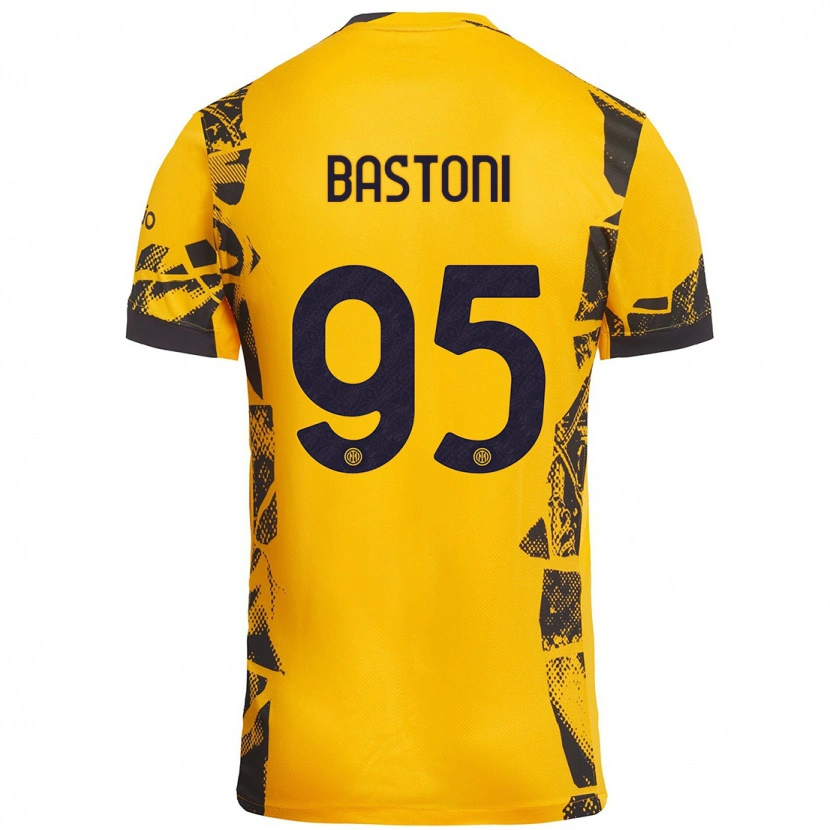 Danxenレディースアレッサンドロ・バストーニ#95ゴールド ブラックサードユニフォームシャツ2024/25ジャージーユニフォーム