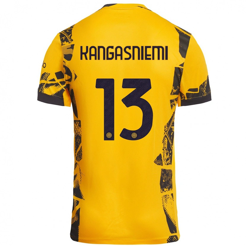 DanxenレディースIlari Kangasniemi#13ゴールド ブラックサードユニフォームシャツ2024/25ジャージーユニフォーム