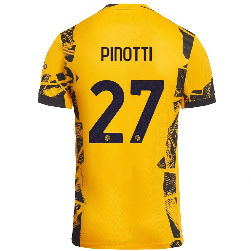 DanxenレディースManuel Pinotti#27ゴールド ブラックサードユニフォームシャツ2024/25ジャージーユニフォーム