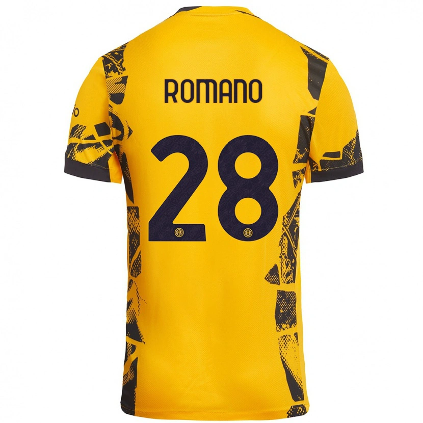 DanxenレディースThiago Romano#28ゴールド ブラックサードユニフォームシャツ2024/25ジャージーユニフォーム