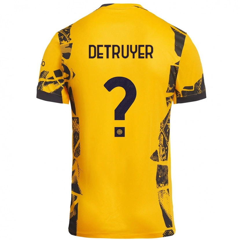 DanxenレディースMarie Detruyer#0ゴールド ブラックサードユニフォームシャツ2024/25ジャージーユニフォーム