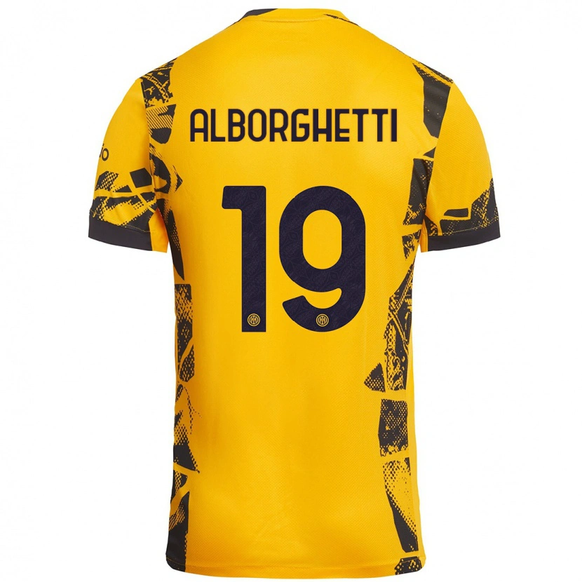 Danxenレディースリサ・アルボルゲッティ#19ゴールド ブラックサードユニフォームシャツ2024/25ジャージーユニフォーム