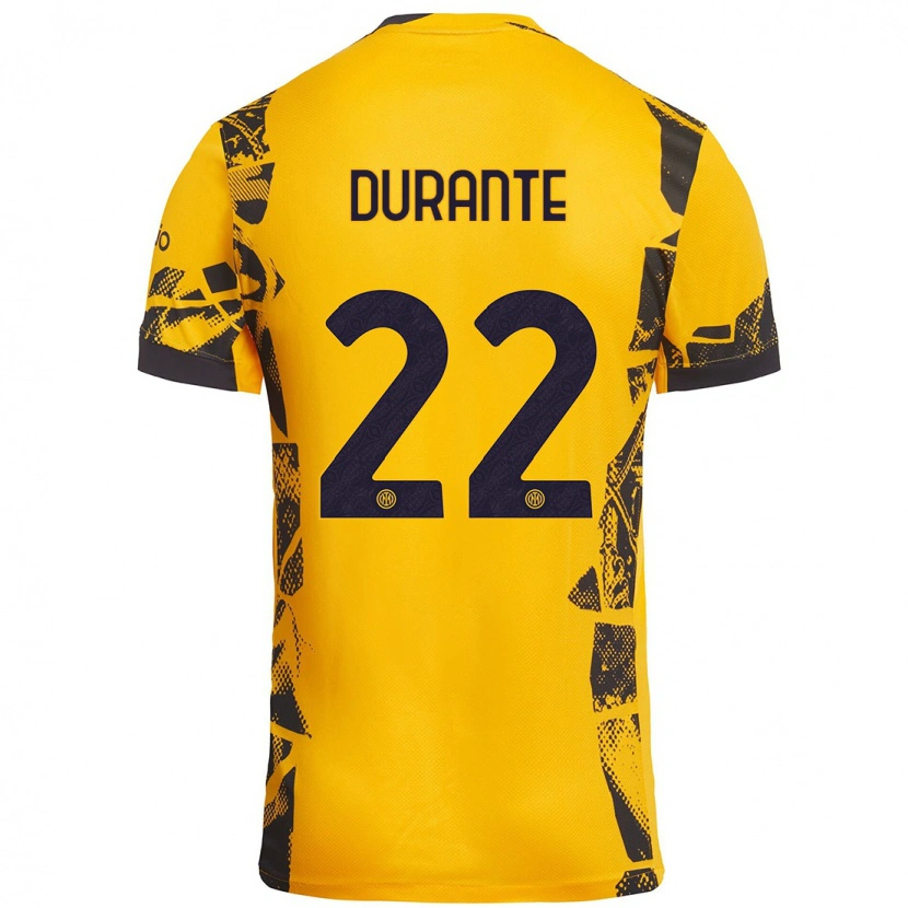 Danxenレディースフランチェスカ・ドゥランテ#22ゴールド ブラックサードユニフォームシャツ2024/25ジャージーユニフォーム