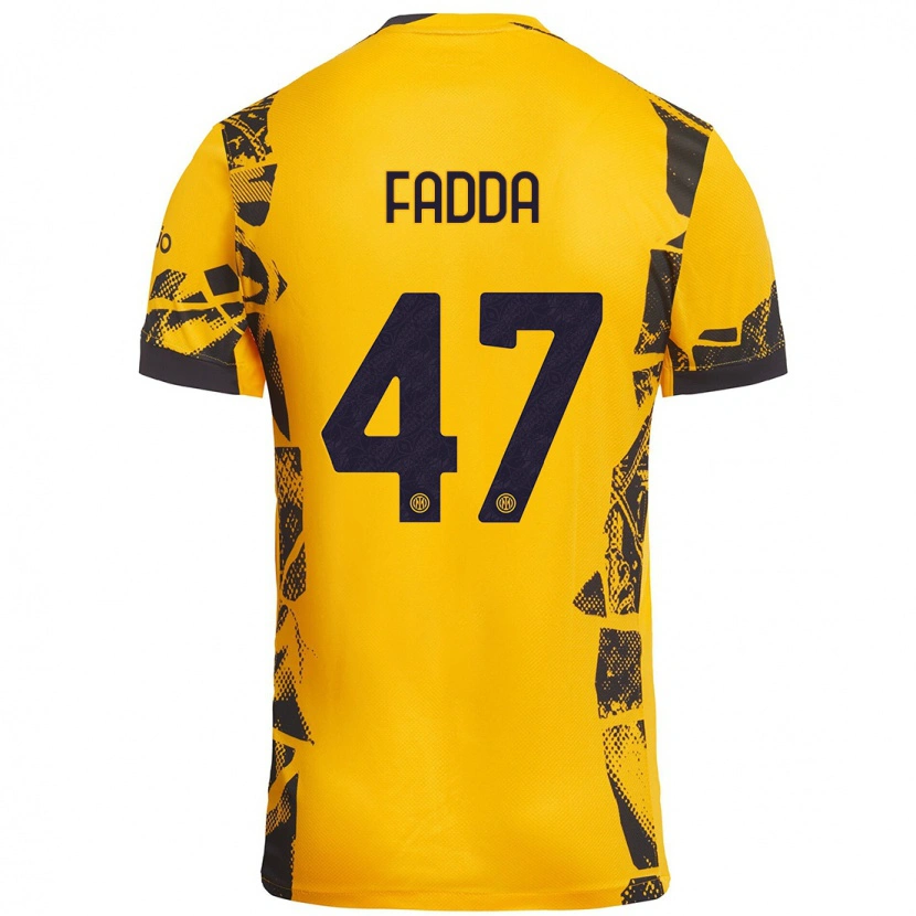 DanxenレディースPaola Fadda#47ゴールド ブラックサードユニフォームシャツ2024/25ジャージーユニフォーム