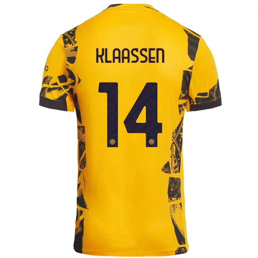 Danxenレディースデイヴィ・クラーセン#14ゴールド ブラックサードユニフォームシャツ2024/25ジャージーユニフォーム