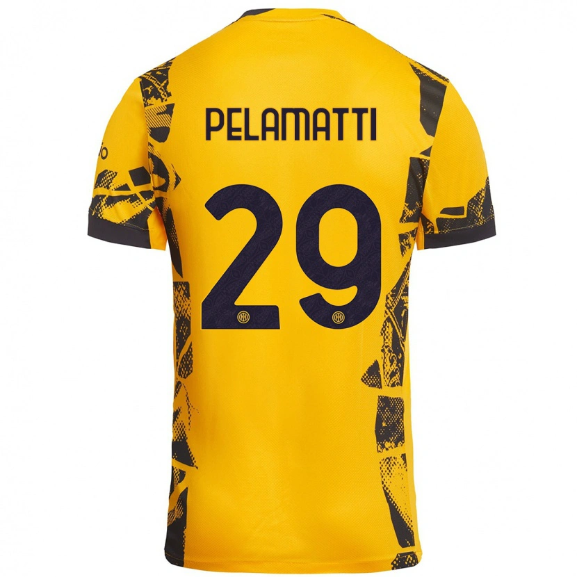 Danxenレディースアンドレア・ペラマッティ#29ゴールド ブラックサードユニフォームシャツ2024/25ジャージーユニフォーム