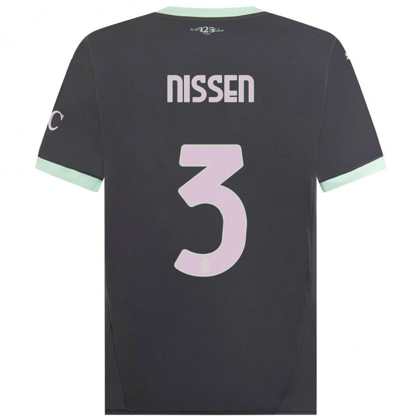 Danxenレディースフレドリック・ニッセン#3グレーサードユニフォームシャツ2024/25ジャージーユニフォーム