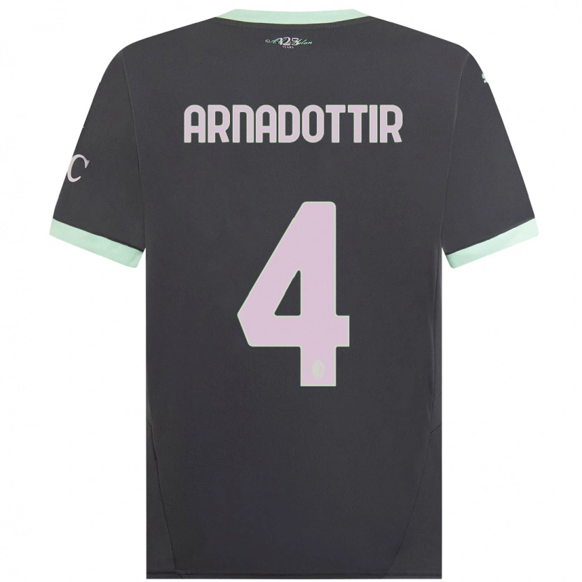 Danxenレディースグオニー・アルナドティル#4グレーサードユニフォームシャツ2024/25ジャージーユニフォーム