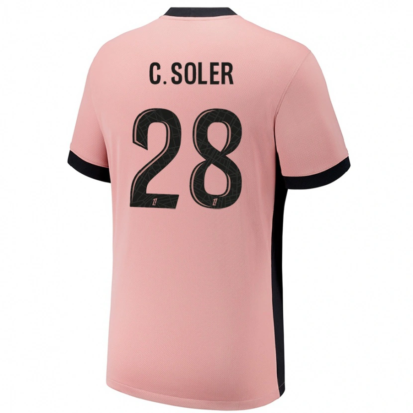 Danxenレディースカルロス・ソレール#28ラストピンクサードユニフォームシャツ2024/25ジャージーユニフォーム