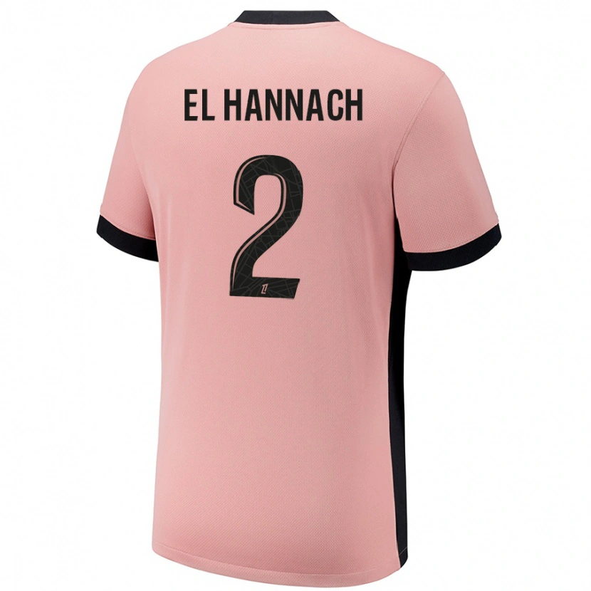 DanxenレディースNaoufel El Hannach#2ラストピンクサードユニフォームシャツ2024/25ジャージーユニフォーム