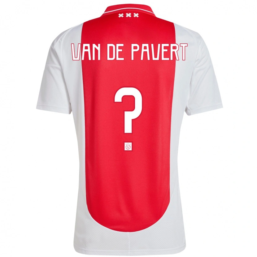 DanxenキッズRyan Van De Pavert#0赤 白ホームシャツ2024/25ジャージーユニフォーム