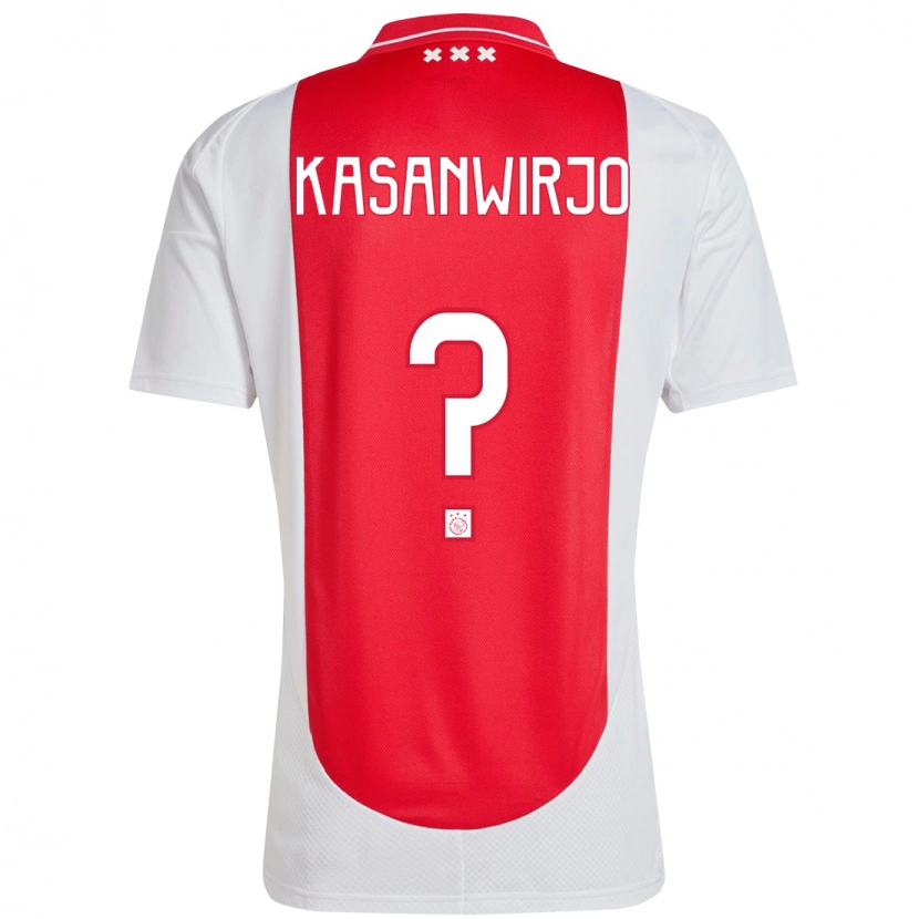 DanxenキッズKennynho Kasanwirjo#0赤 白ホームシャツ2024/25ジャージーユニフォーム