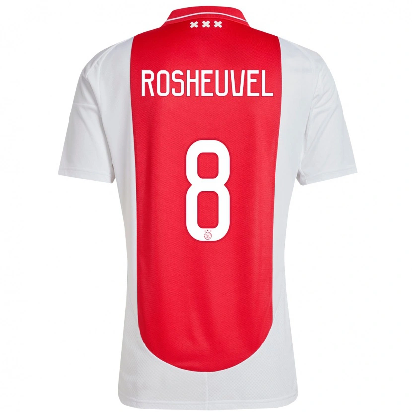 DanxenキッズDarren Rosheuvel#8赤 白ホームシャツ2024/25ジャージーユニフォーム