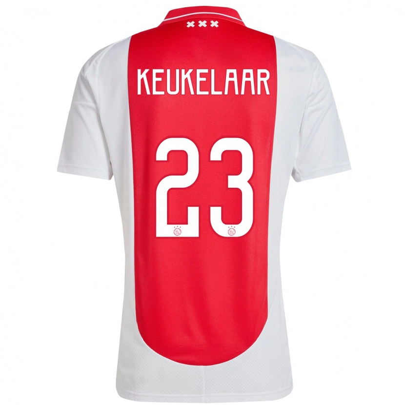 DanxenキッズLotte Keukelaar#23赤 白ホームシャツ2024/25ジャージーユニフォーム
