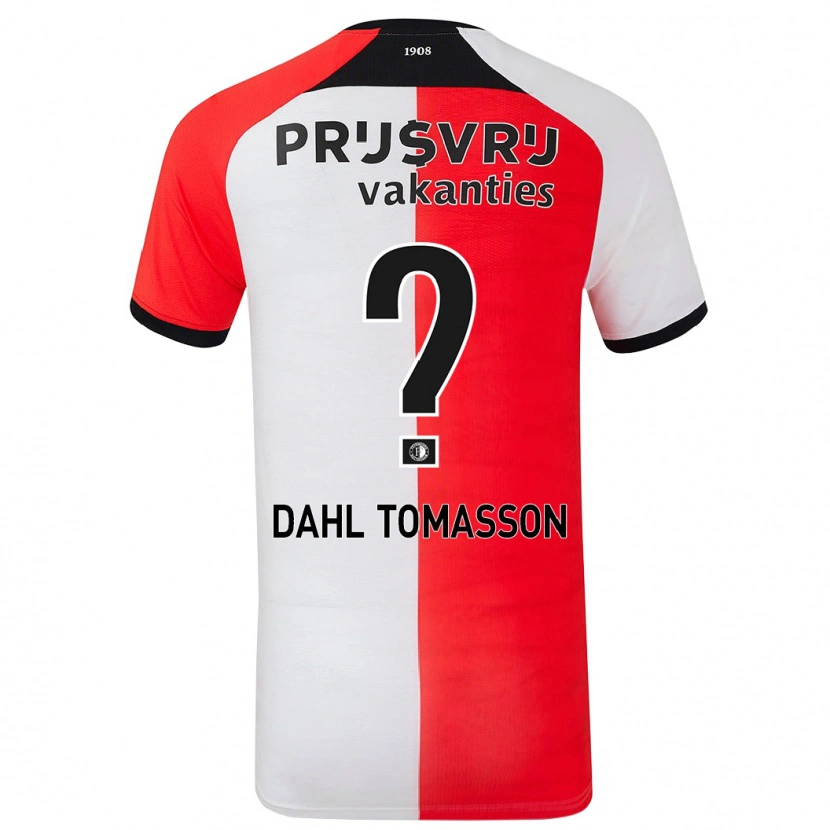 DanxenキッズLuca Dahl Tomasson#0赤 白ホームシャツ2024/25ジャージーユニフォーム
