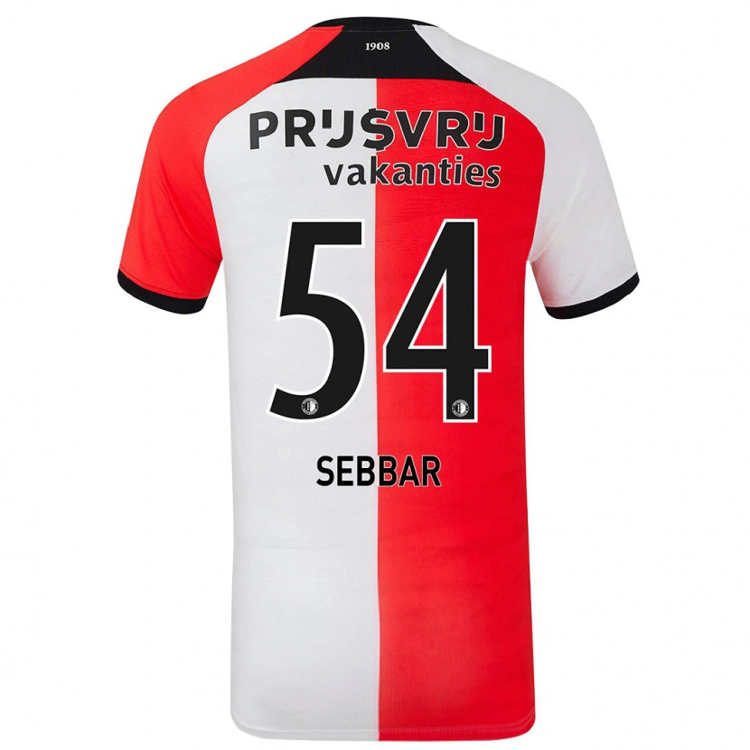 DanxenキッズMarouane Sebbar#54赤 白ホームシャツ2024/25ジャージーユニフォーム