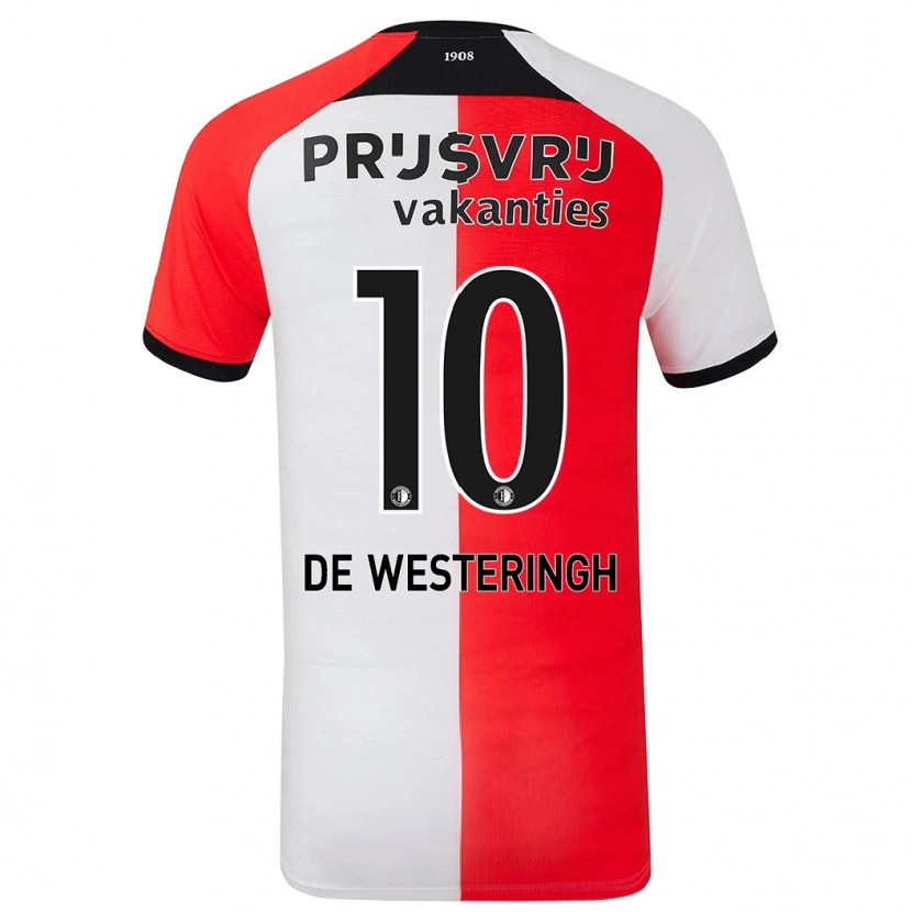 DanxenキッズKirsten Van De Westeringh#10赤 白ホームシャツ2024/25ジャージーユニフォーム