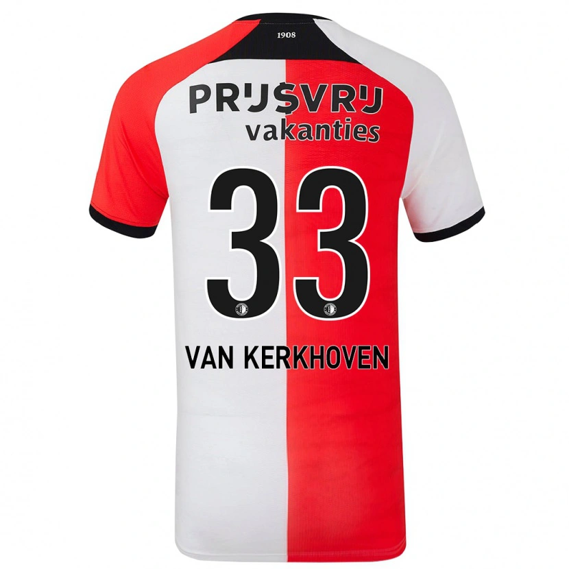 DanxenキッズElla Van Kerkhoven#33赤 白ホームシャツ2024/25ジャージーユニフォーム