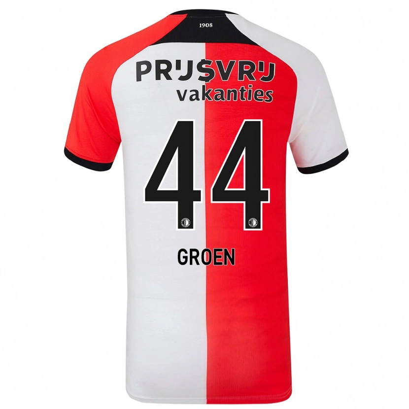 DanxenキッズNesto Groen#44赤 白ホームシャツ2024/25ジャージーユニフォーム
