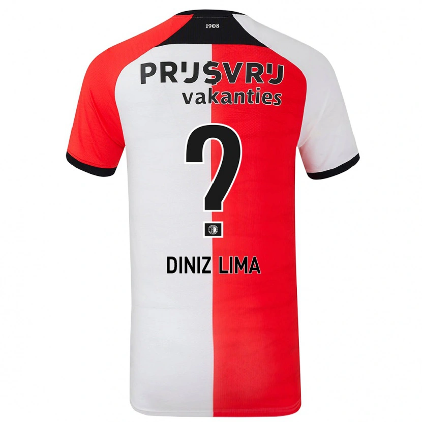DanxenキッズLucas Diniz Lima#0赤 白ホームシャツ2024/25ジャージーユニフォーム