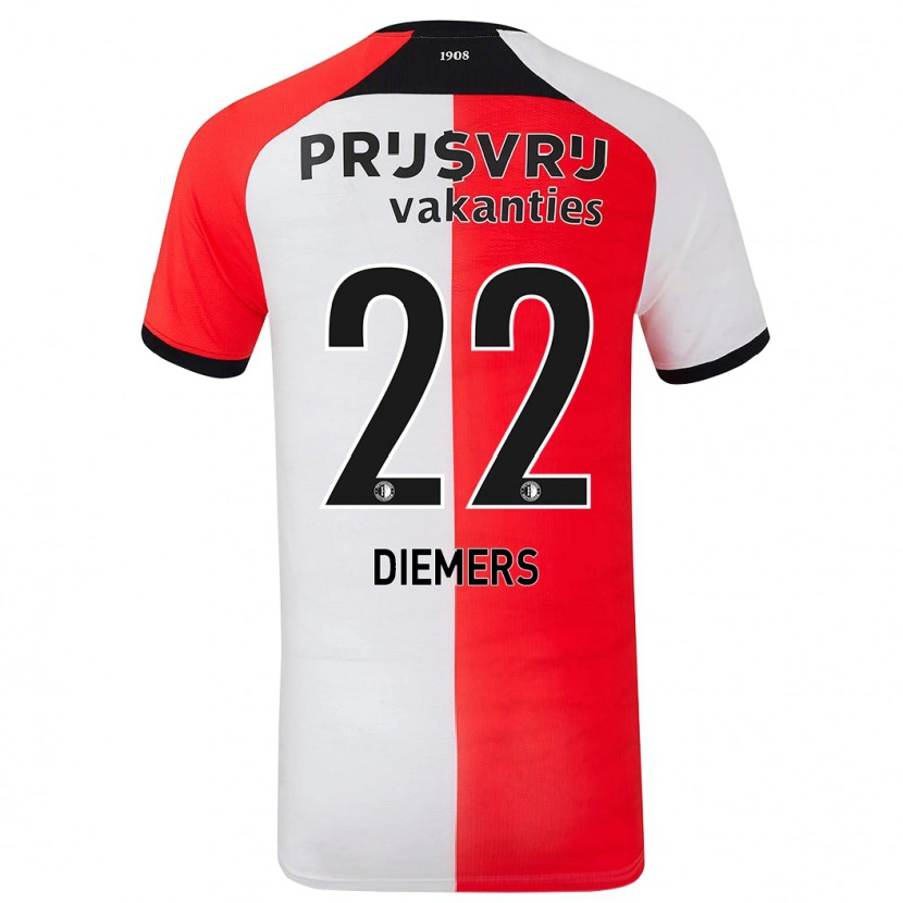 Danxenキッズマルク・ディーメルス#22赤 白ホームシャツ2024/25ジャージーユニフォーム