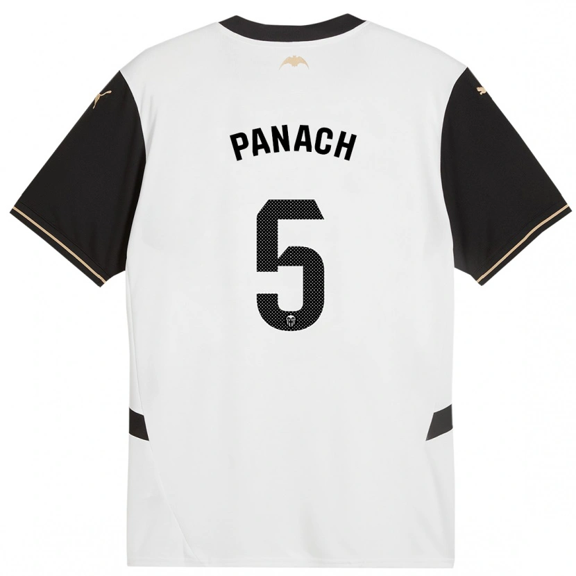 DanxenキッズAlejandro Panach#5白 黒ホームシャツ2024/25ジャージーユニフォーム