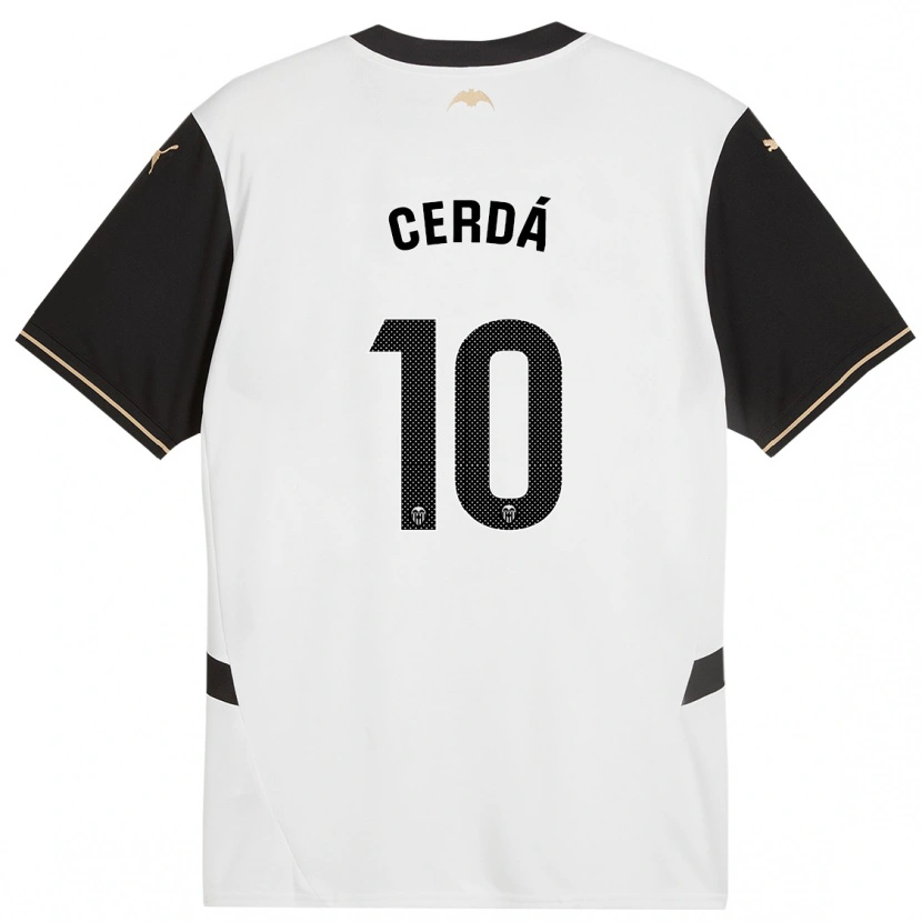 DanxenキッズAlex Cerdá#10白 黒ホームシャツ2024/25ジャージーユニフォーム