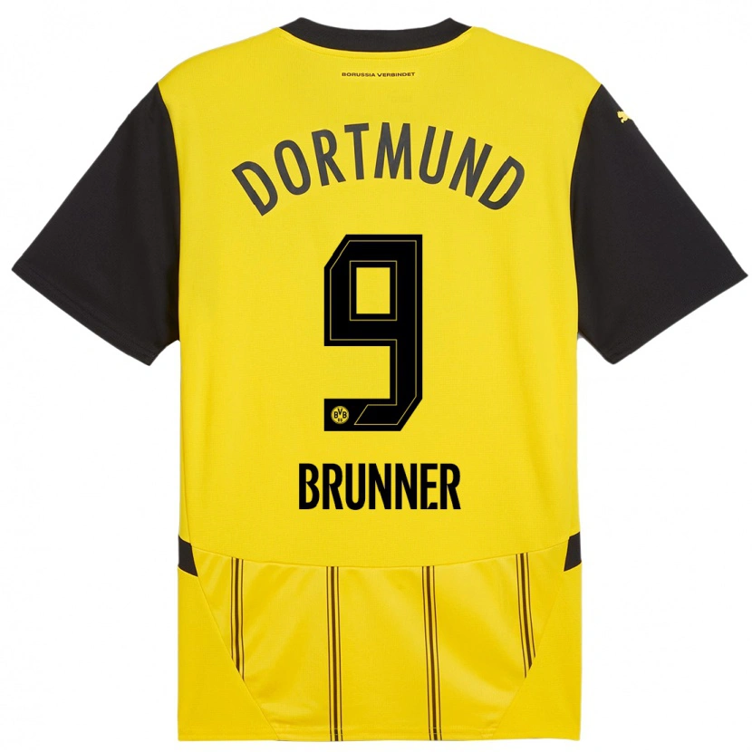Danxenキッズパリ・ブルンナー#9黄 黒ホームシャツ2024/25ジャージーユニフォーム