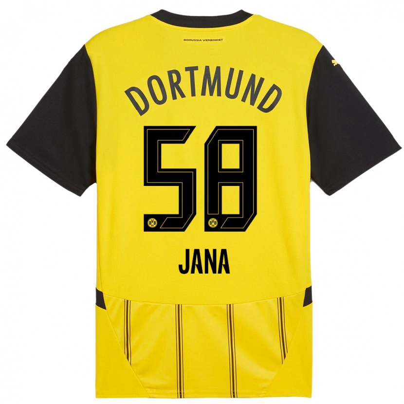 Danxenキッズノードバーグジャナ#58黄 黒ホームシャツ2024/25ジャージーユニフォーム