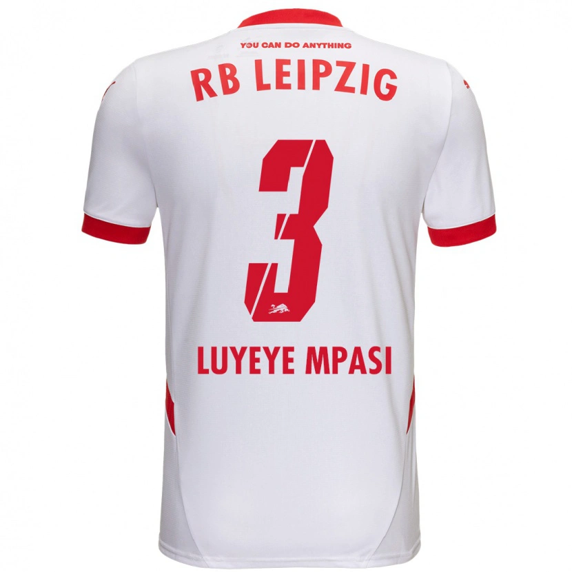 DanxenキッズSeal Luyeye Mpasi#3白 赤ホームシャツ2024/25ジャージーユニフォーム