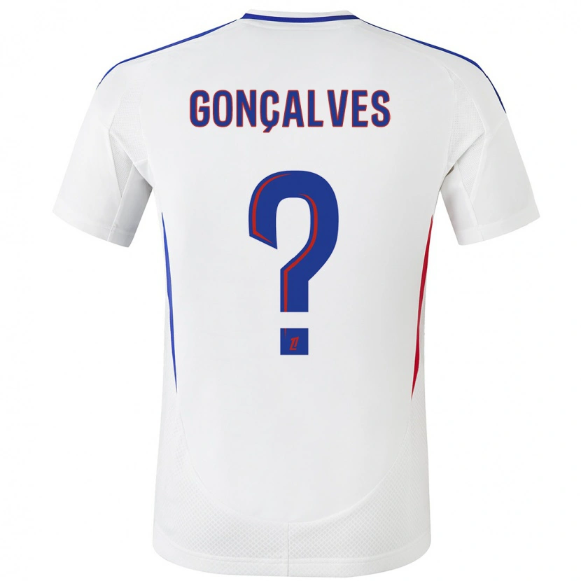 DanxenキッズTiago Gonçalves#0ホワイト ブルーホームシャツ2024/25ジャージーユニフォーム