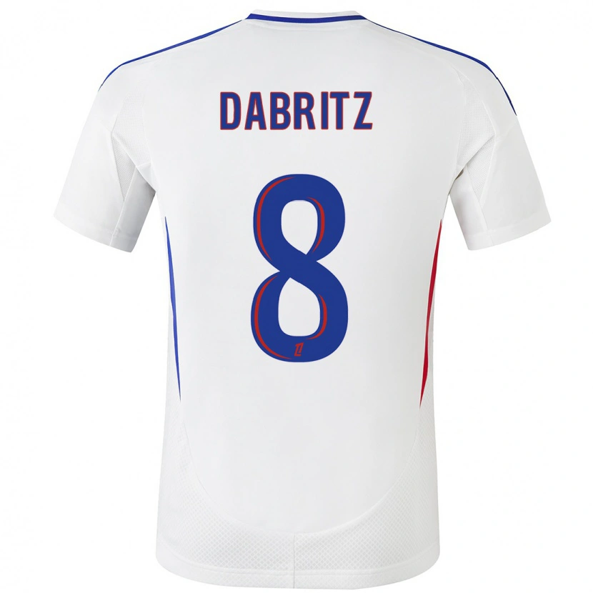 Danxenキッズサラ・ダブリッツ#8ホワイト ブルーホームシャツ2024/25ジャージーユニフォーム