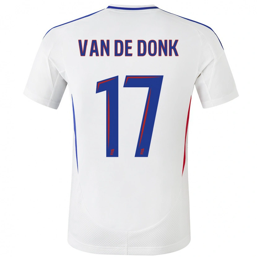 Danxenキッズダニエレ・ファンデドンク#17ホワイト ブルーホームシャツ2024/25ジャージーユニフォーム