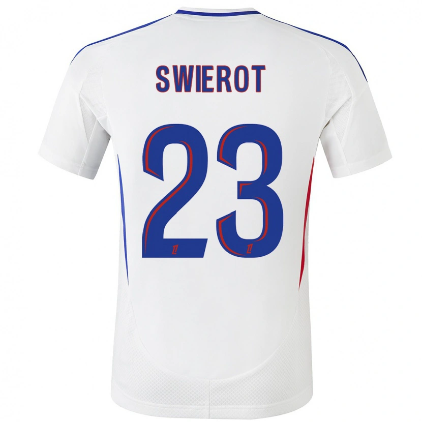 DanxenキッズJulie Swierot#23ホワイト ブルーホームシャツ2024/25ジャージーユニフォーム